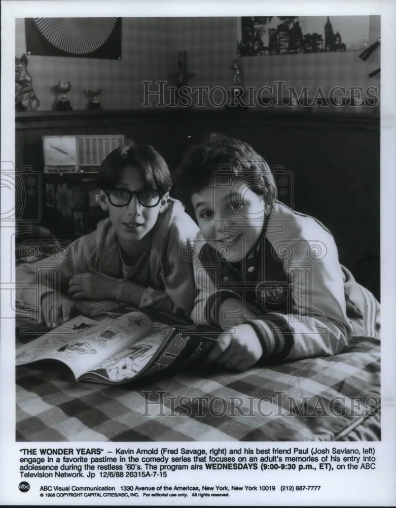 1989 Press Photo Fred Savage Josh Saviano The Wonder Years - cvp24272 - Historic Images