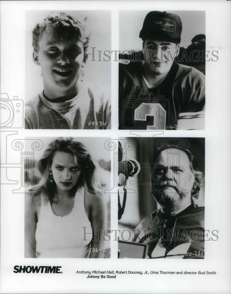 1988 Press Photo Anthony Michal Hall, Robert Downey Jr, in Johnny Be Good - Historic Images