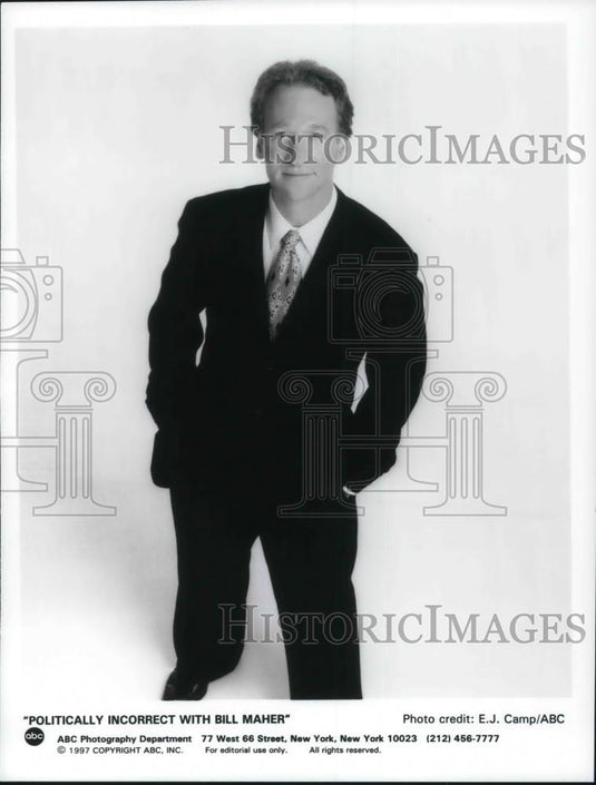 1997 Press Photo Bill Maher in Politically Incorrect with Bill Maher - cvp22411 - Historic Images