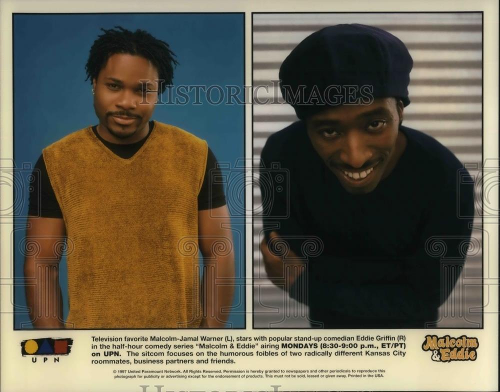 1997 Press Photo Malcolm-Jamal Warner and Eddie Griffin star on Malcolm & Eddie - Historic Images