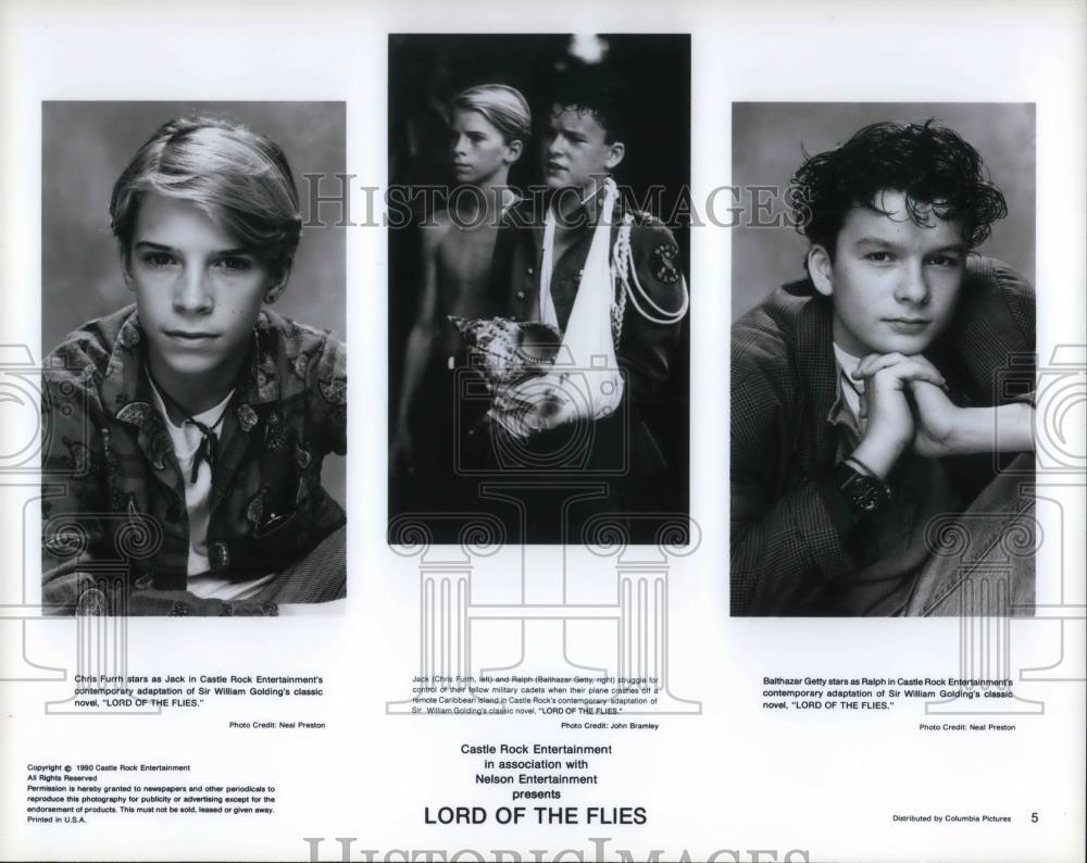 1991 Press Photo Chris Furth and Balthazar Getting in &quot;Lord of The Flies&quot; - Historic Images