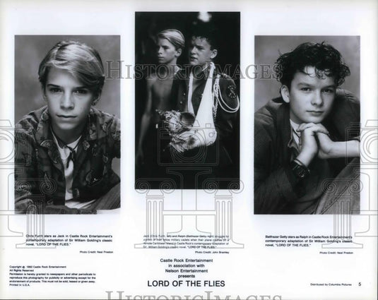 1991 Press Photo Chris Furth and Balthazar Getting in "Lord of The Flies" - Historic Images