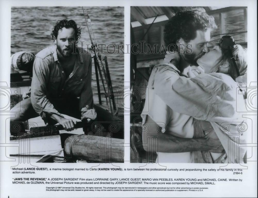 1987 Press Photo Lance Guest and Karen Young in Jaws the Revenge - cvp23114 - Historic Images