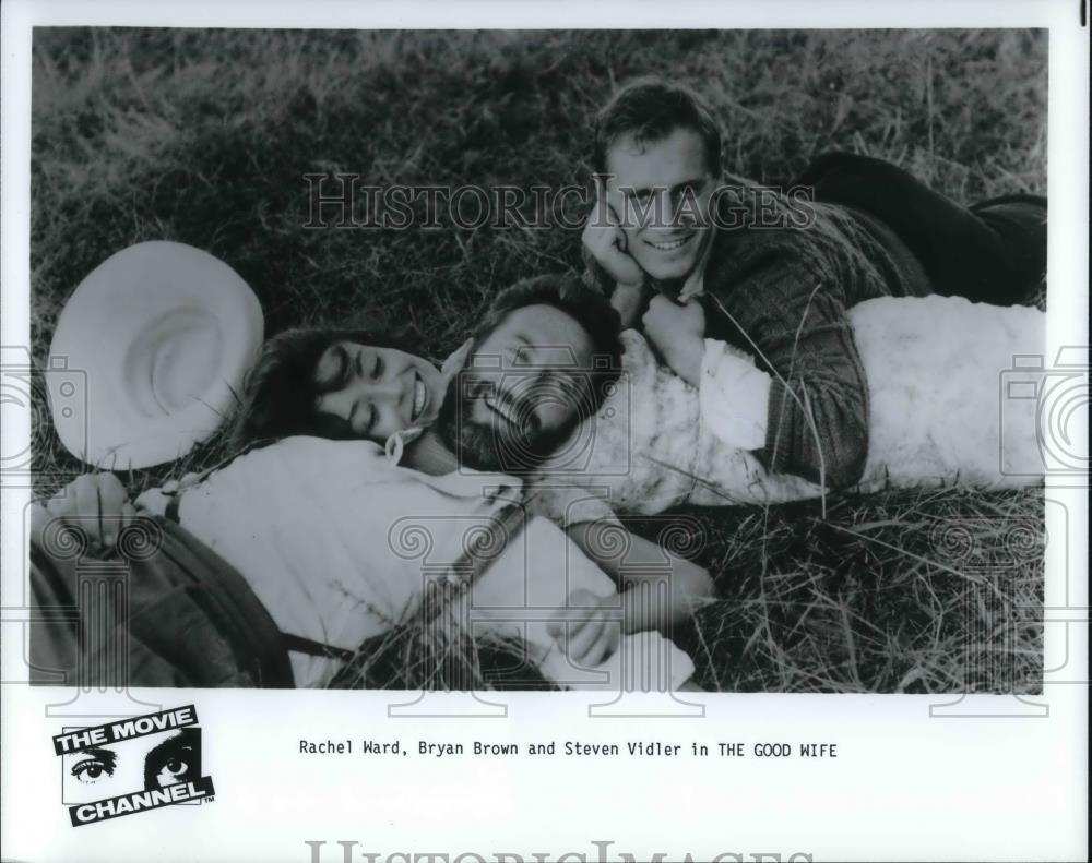 1988 Press Photo Rachel Ward Bryan Brown and Steven Vidler in The Good Wife - Historic Images