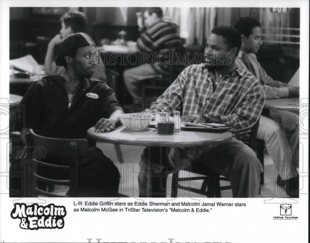 Press Photo Malcolm-Jamal Warner and Eddie Griffin on Malcolm & Eddie TV show - Historic Images