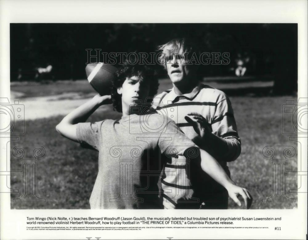 1992 Press Photo Nick Nolte and Jason Gould in &quot;The Prince of Tides&quot; - cvp23822 - Historic Images