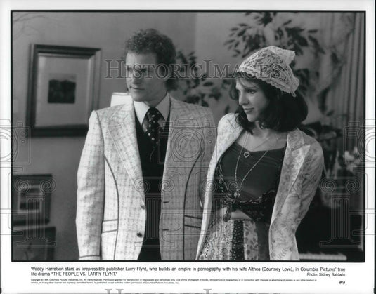 1996 Press Photo Woody Harrelson Courtney Love in The People vs. Larry Flynt - Historic Images