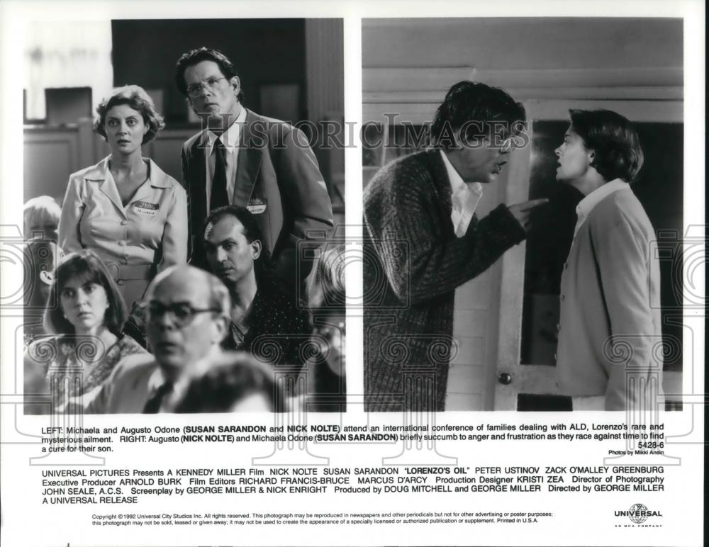 1982 Press Photo Susan Sarandon &amp; Nick Nolte in Lorenzo&#39;s Oil - cvp20244 - Historic Images