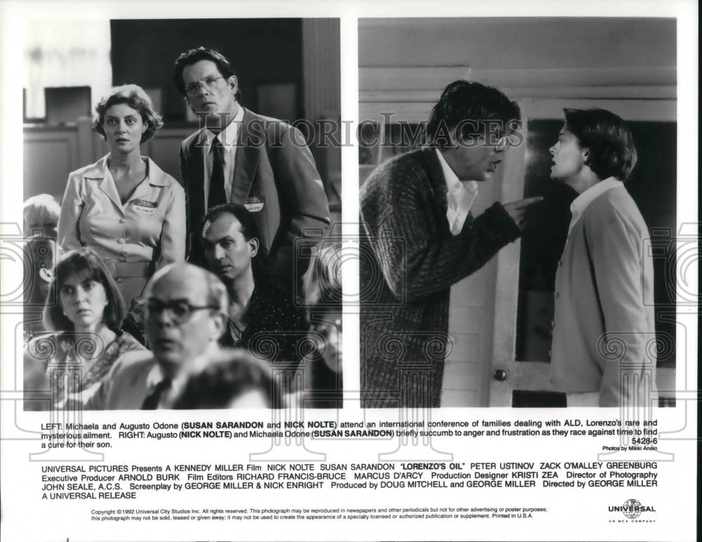 1982 Press Photo Susan Sarandon & Nick Nolte in Lorenzo's Oil - cvp20244 - Historic Images