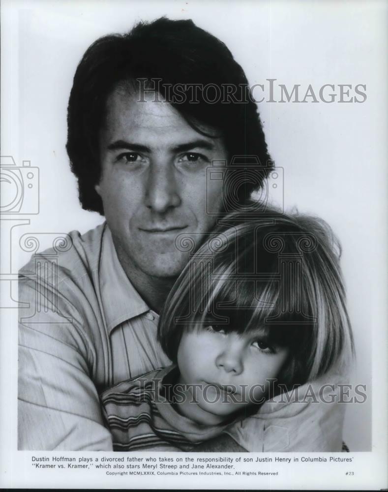 1979 Press Photo Dustin Hoffman and Justin Henry star in Kramer vs. Kramer - Historic Images