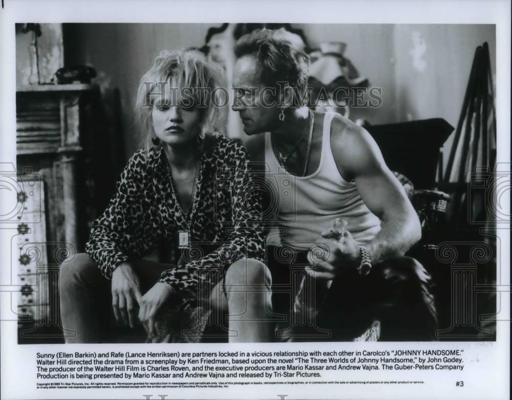1989 Press Photo Ellen Barkin and Lance Henriksen in Johnny Handsome - cvp22520 - Historic Images