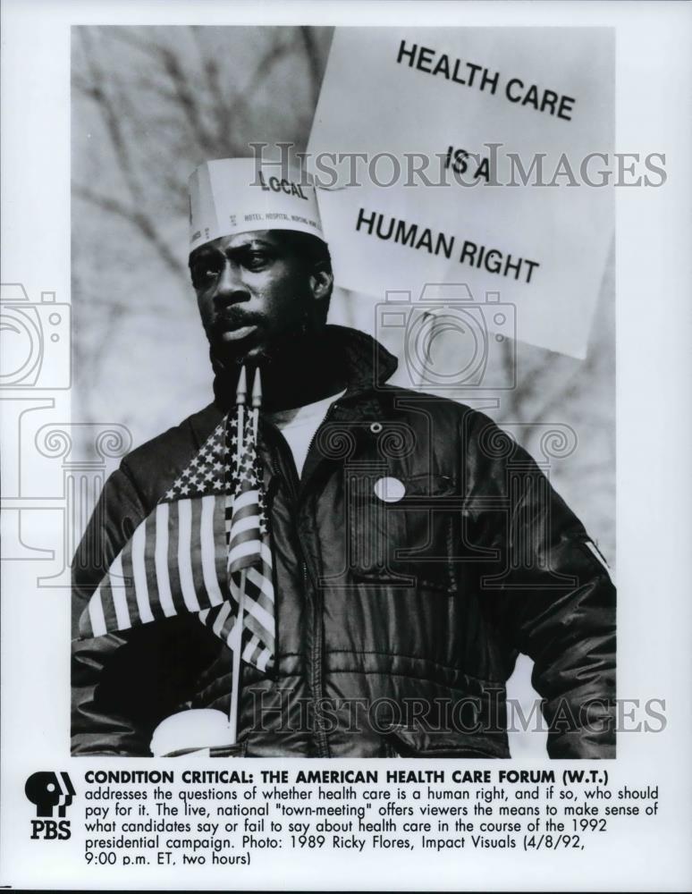 1992 Press Photo Condition Critical The American Health Care Forum - cvp25717 - Historic Images
