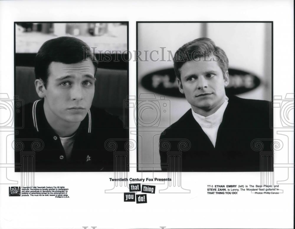 Press Photo Ethan Emby and Steve Zahn as they star in That Thing You Do! - Historic Images