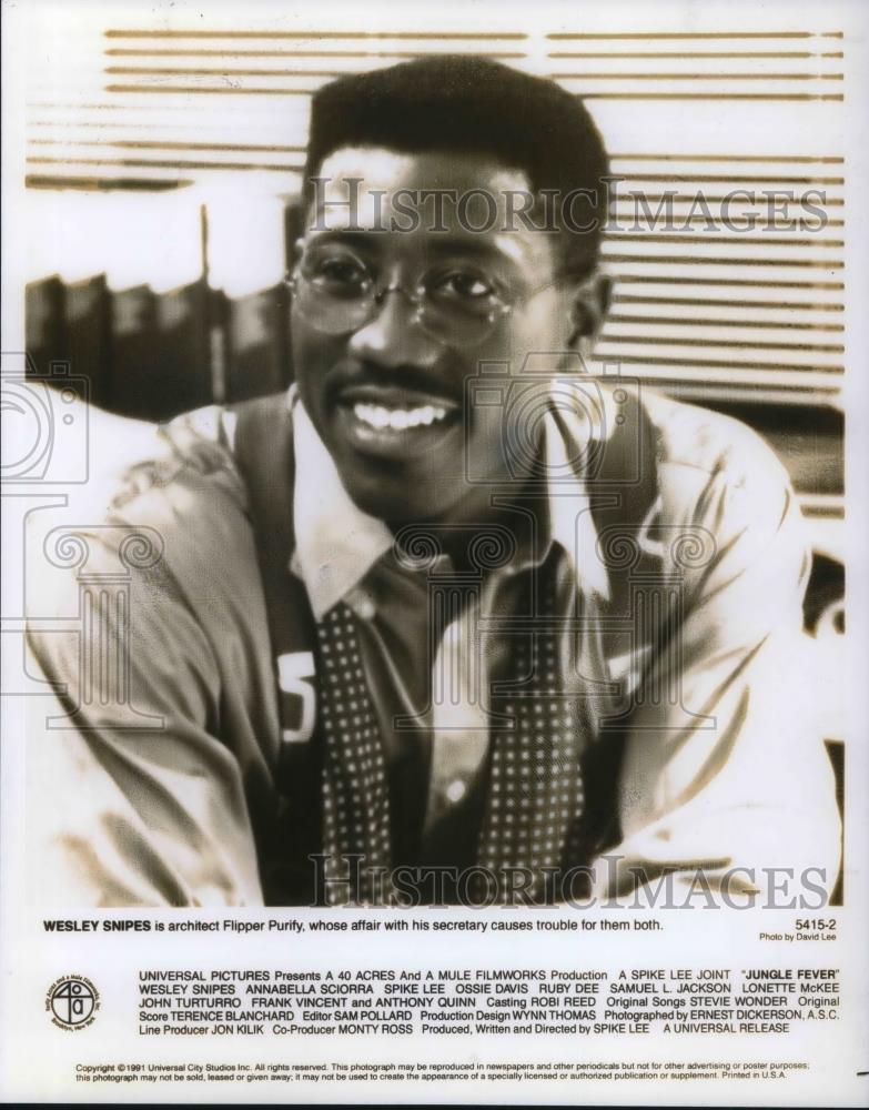 1991 Press Photo Wesley Snipes as Flipper Purify in Jungle Fever - cvp20221 - Historic Images