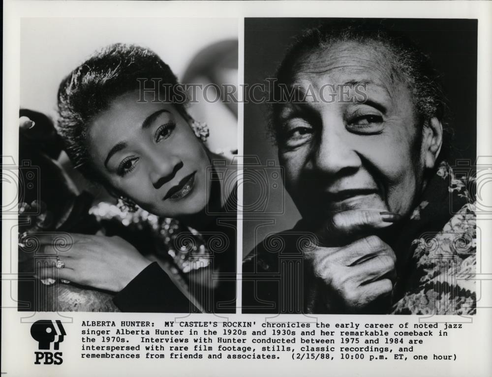 1988 Press Photo Singer Alberta Hunter - cvp26833 - Historic Images