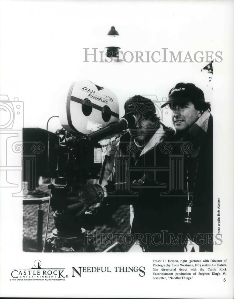 1994 Press Photo Fraser Heston and Tony Westman producing Needful Things - Historic Images