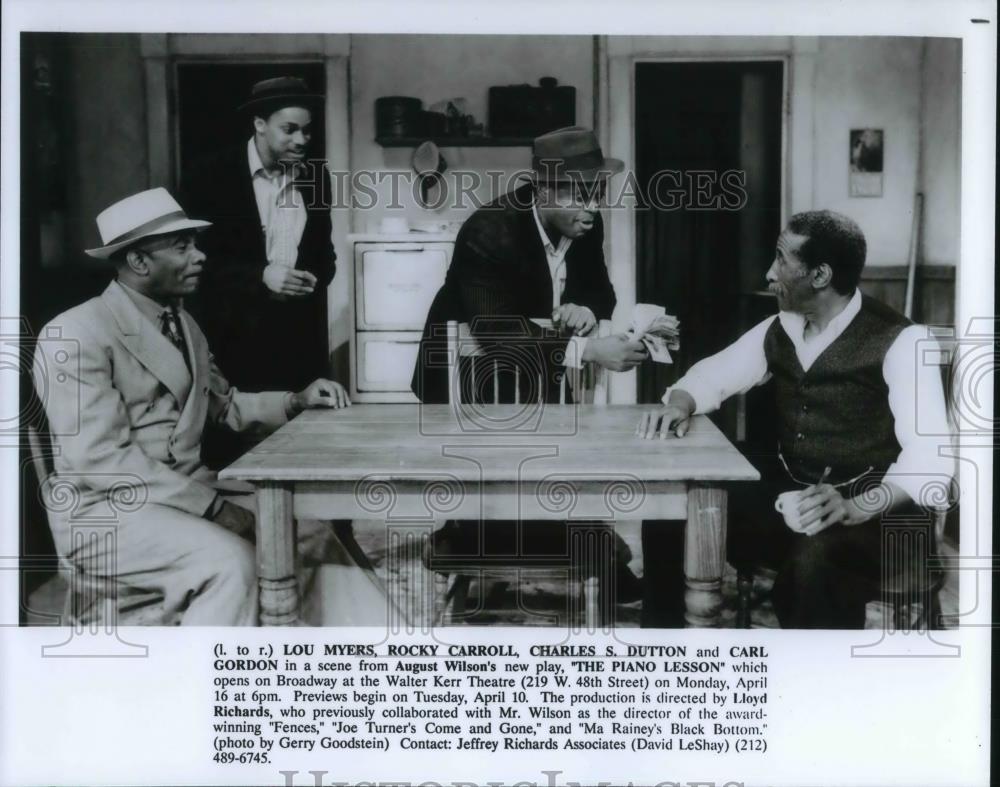 1990 Press Photo Lou Myers, Rocky Carroll, Charles Dutton in The Piano Lesson - Historic Images