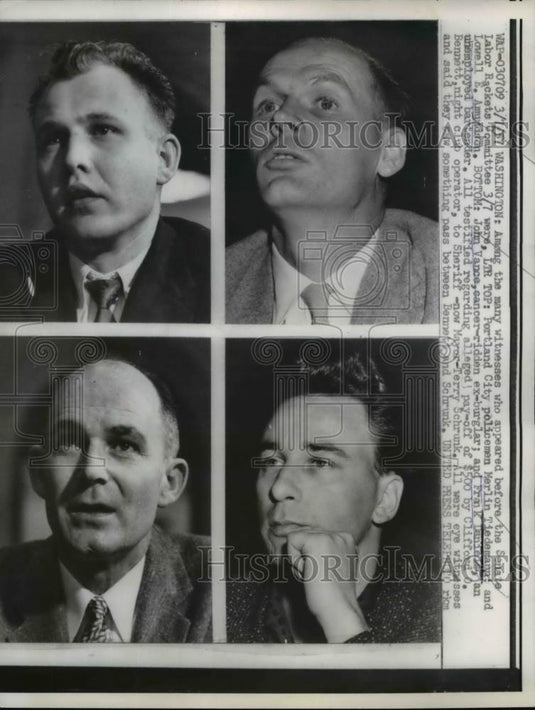 1957 Press Photo Wash DC Senate Labir Rackets Comm witnesses M Tiedemann - Historic Images