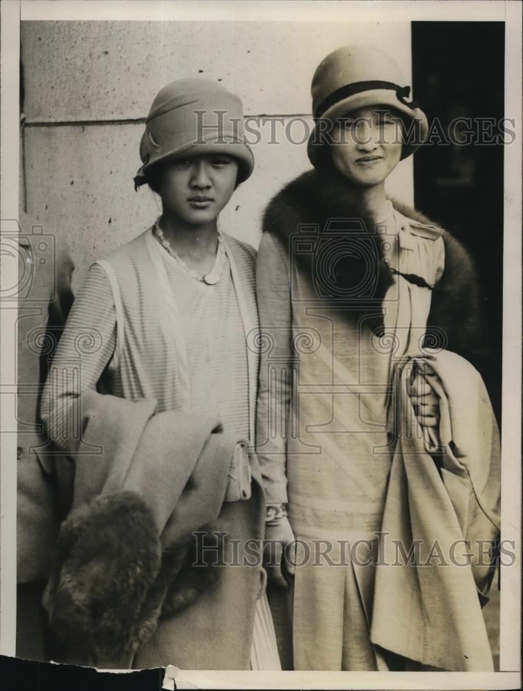 1928 Press Photo Madame Debuchi &amp; daughter Takako, Japanes Amb to US wife - Historic Images