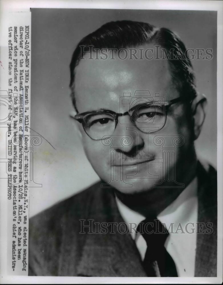 1955 Press Photo Kenneth R. Miller of National Association of Manufacturers - Historic Images