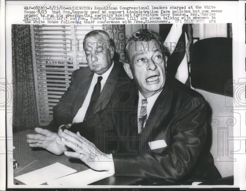 1960 Press Photo Washington Republican Congressional White House Kennedy Halleck - Historic Images