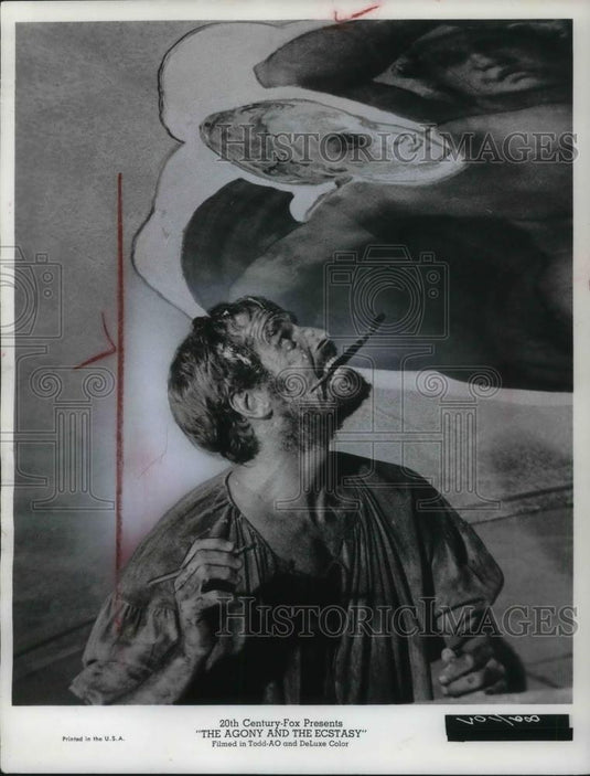 1965 Press Photo Charlton Heston stars in The Agony and the Ecstasy - Historic Images