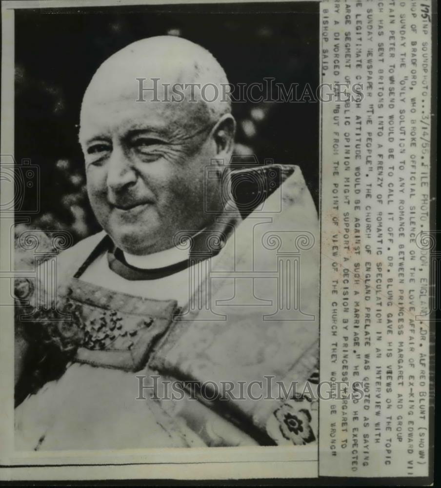 1955 Press Photo Dr.Alref Blunt, Bishop of Bradford speak about King Edward VII - Historic Images