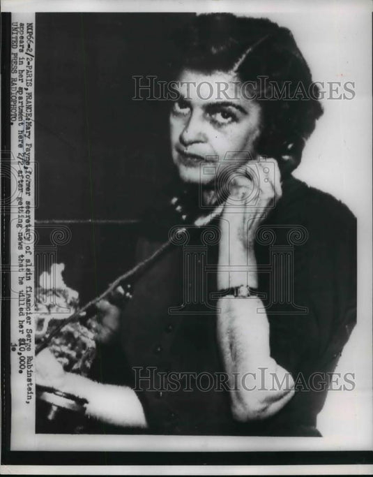1955 Press Photo Mary Payne Willed $10,000 from Serge Rubinstein - Historic Images