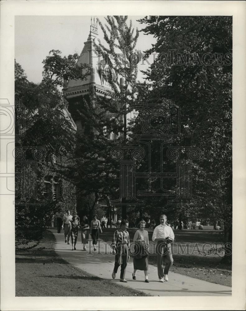 1953 Press Photo Kirkwood Hall at Indiana Univ classroom building - Historic Images