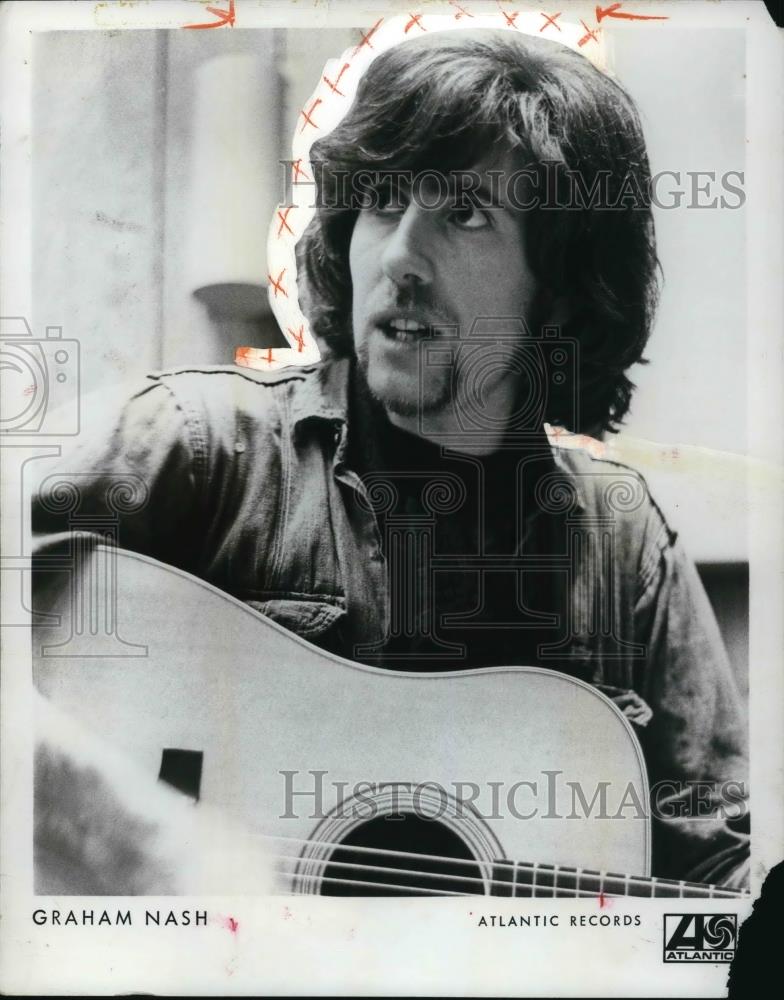 1969 Press Photo Graham Nash Rock Singer Guitarist Crosby Stills &amp; Nash - Historic Images