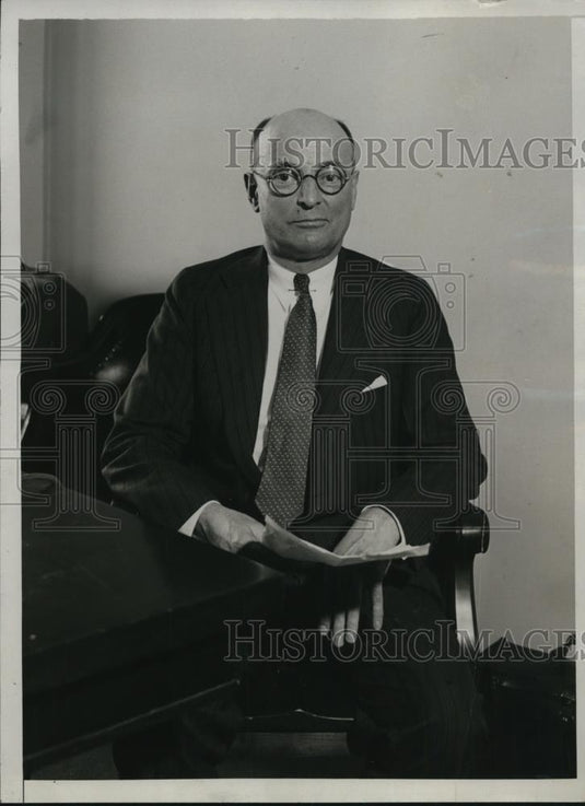 1934 Press Photo Thomas M Girdler chairman Republic Steel Corp - Historic Images