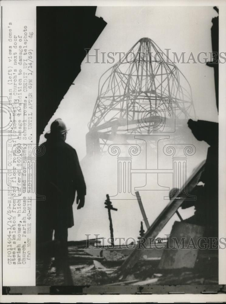 1959 Press Photo Wash DC Construction of Grace Methodist Zchurch - Historic Images