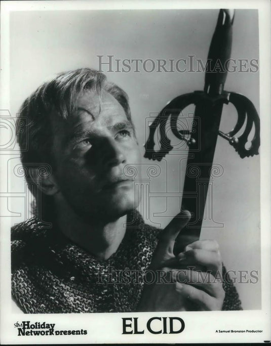 1961 Press Photo Charlton Heston in El Cid - cvp21327 - Historic Images