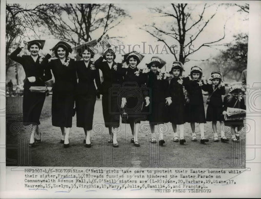1953 Press Photo The O'Neill girls, Jane, Barbara, Dianne, Maureen, Evelyn - Historic Images