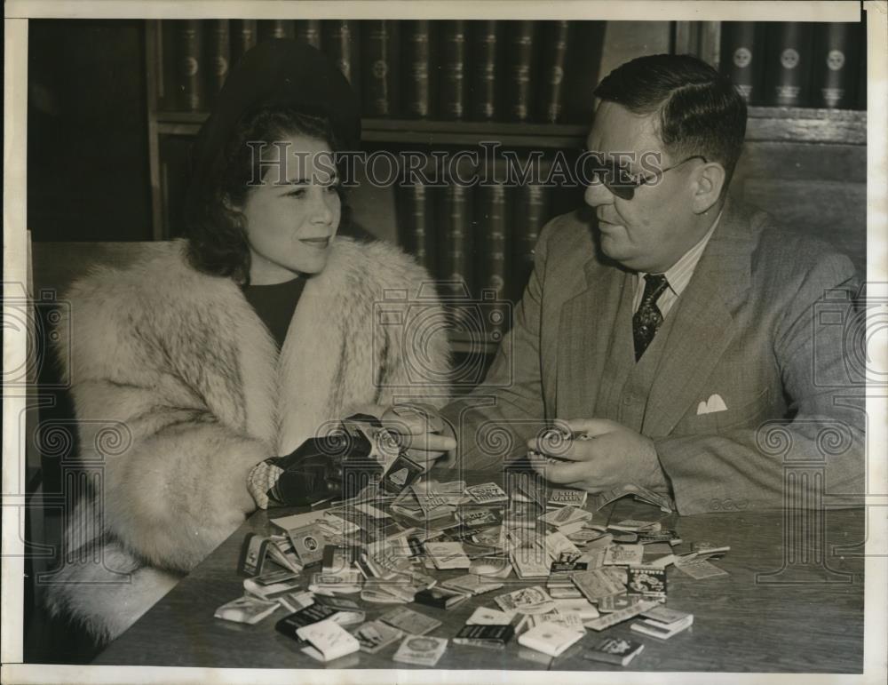 1940 Press Photo Robert Atkinson, Braille Institute of America &amp; Sally Johnson - Historic Images