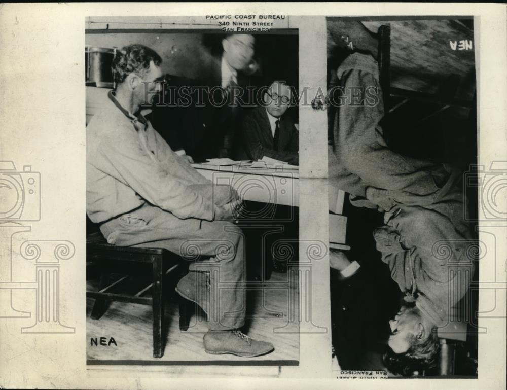 1930 Press Photo W.E. Burke and Roy E. Stokes both facing the noose - Historic Images