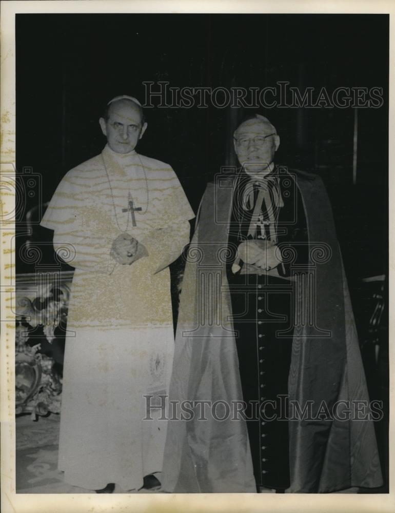 1964 Press Photo Pope Paul VI &amp; Thomas Cardinal Tien Ken-Sin of Peiping - Historic Images