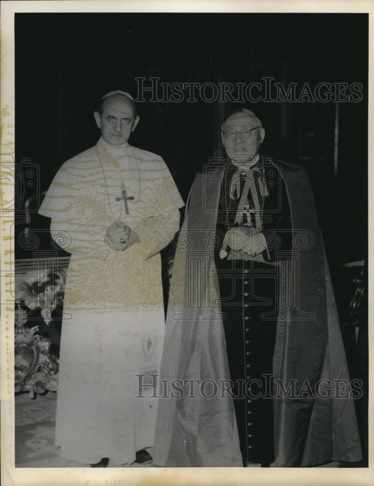 1964 Press Photo Pope Paul VI & Thomas Cardinal Tien Ken-Sin of Peiping - Historic Images
