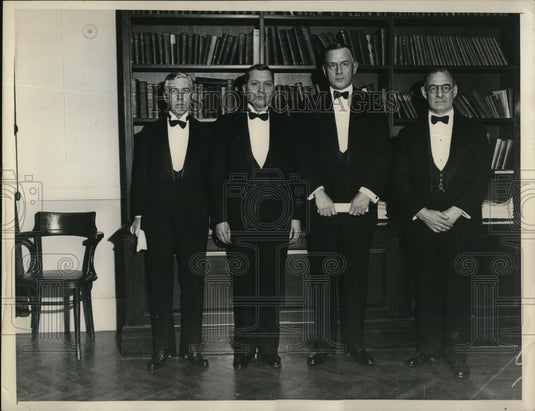 1935 Press Photo Professors Sherman & Coykendall, Prof. Harold Urey, Mr. Dunn - Historic Images