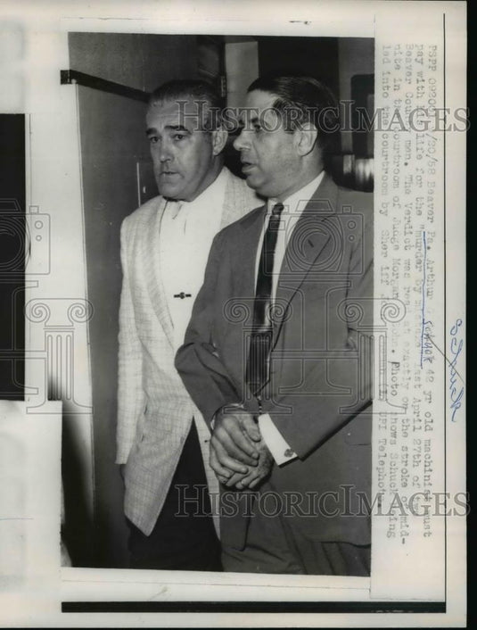 1958 Press Photo Arthur Schuck on Trial for Murder by Mistake in Beaver - Historic Images