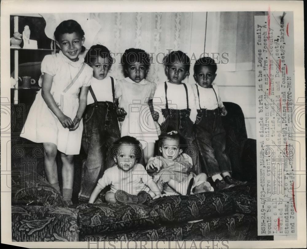 1949 Press Photo A single birth in the Lopes family would be a rsre event. The - Historic Images