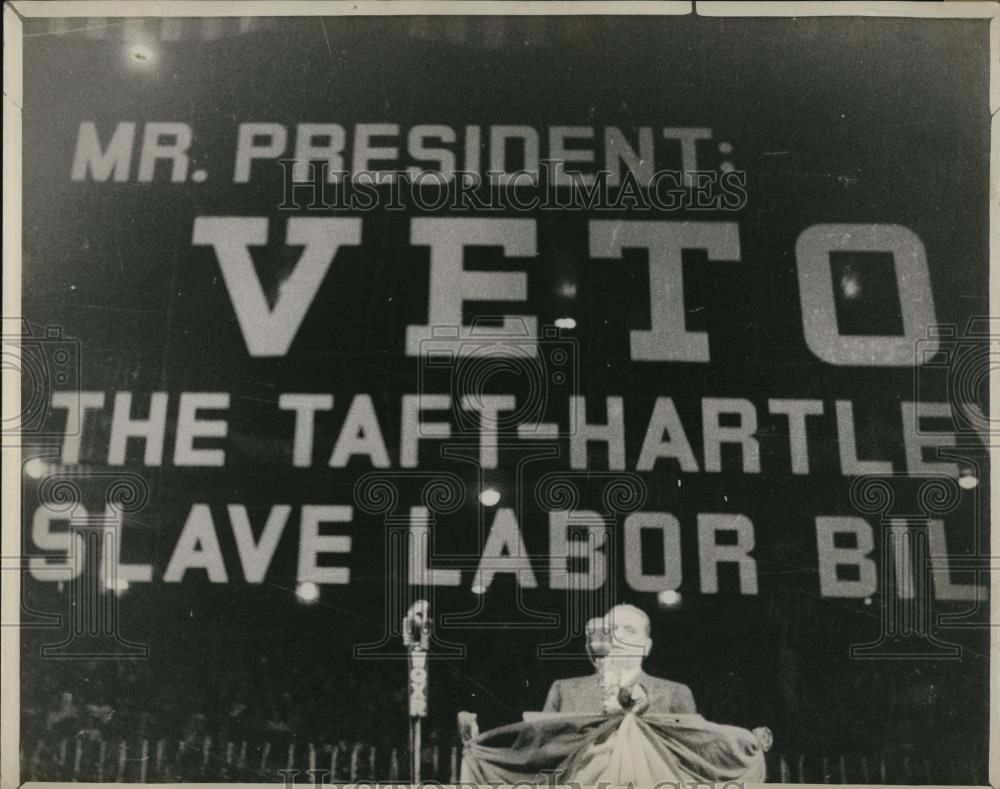 1947 Press Photo Labor Demonstration - Historic Images