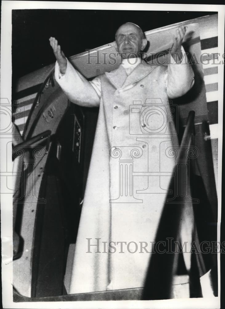 1968 Press Photo Pope Paul VI, at the boarding platform of Alitalia Airlines - Historic Images