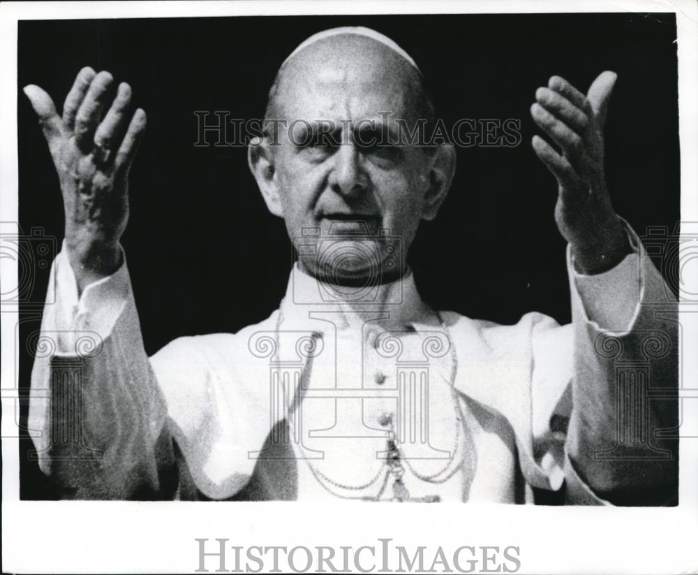 1969 Press Photo Vatican City Pope Paul VI Middle East Christians Pontiff - Historic Images