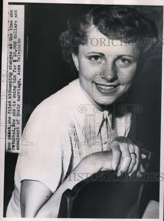 1950 Press Photo Des Moines Iowa Mrs Helen Byers files kidnap charges - Historic Images