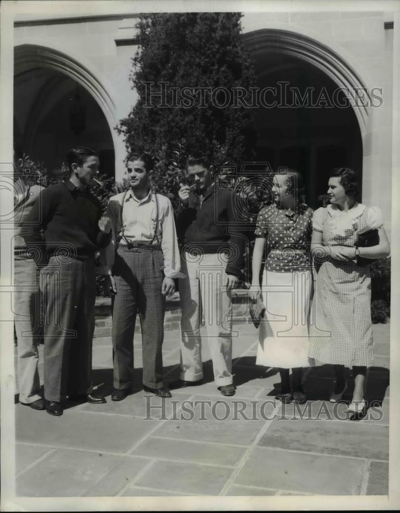 1935 Press Photo Harold Burchetti, Eddie Tejevian, Tom Lambert, Virginia Russell - Historic Images