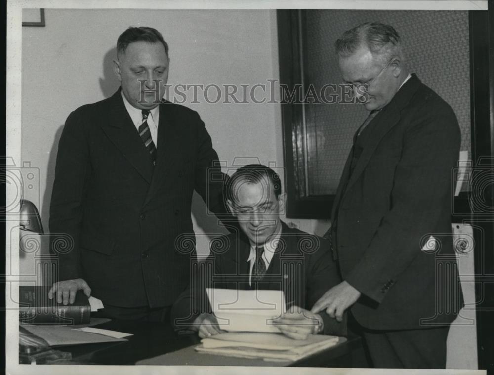 1933 Press Photo Dr Maxwell Herschleder, Richard S Kaplan and George P Michaely - Historic Images