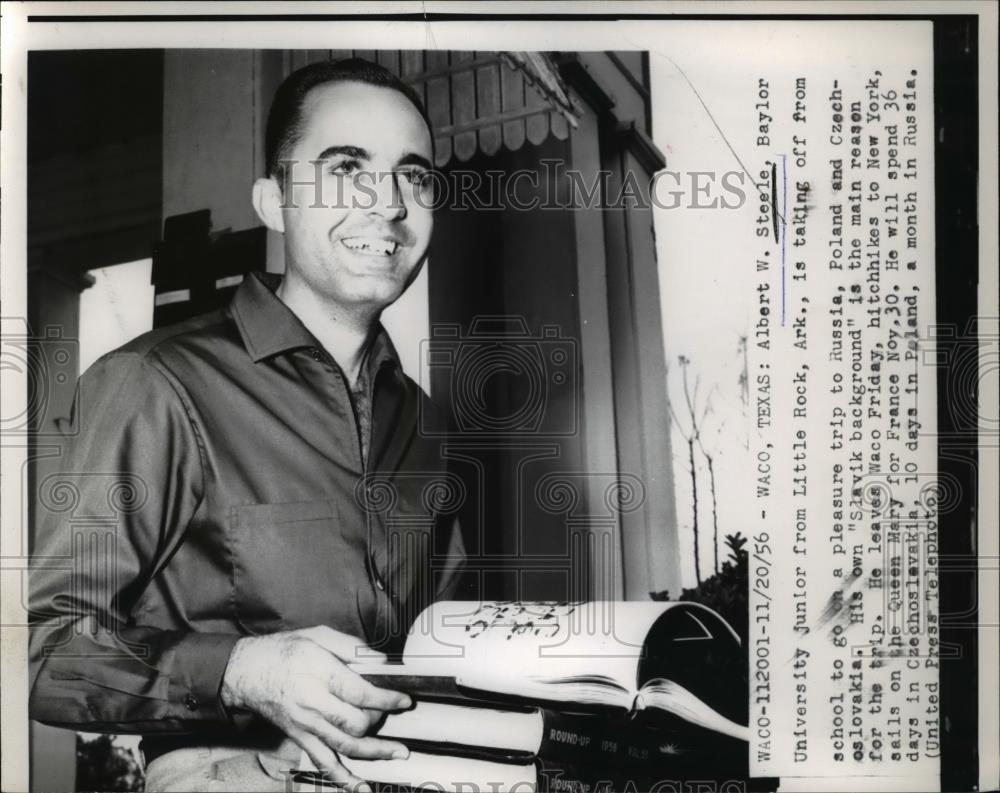 1956 Press Photo Albert W. Steele, Baylor University junior from Little Rock, - Historic Images