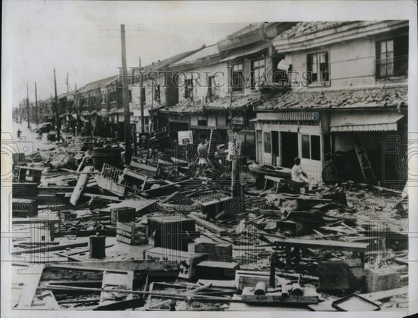 Osaka, Japan after most destructive typhoon of Generation 1934 Vintage ...