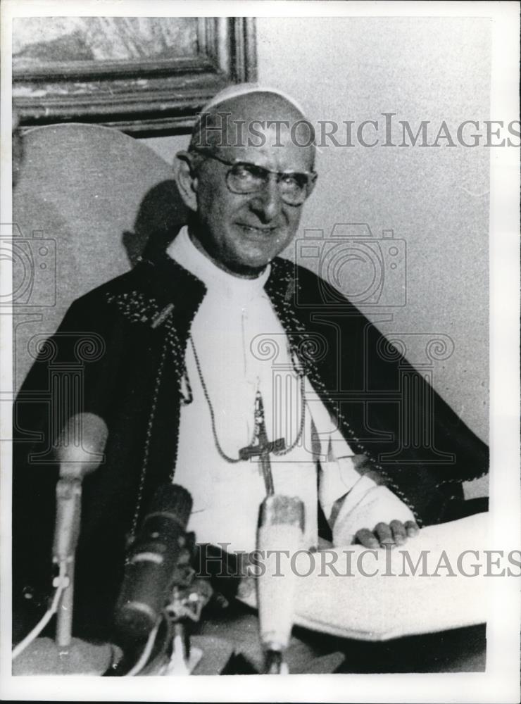 1968 Press Photo Pope Paul VI delivers Chrismas message via radio and television - Historic Images